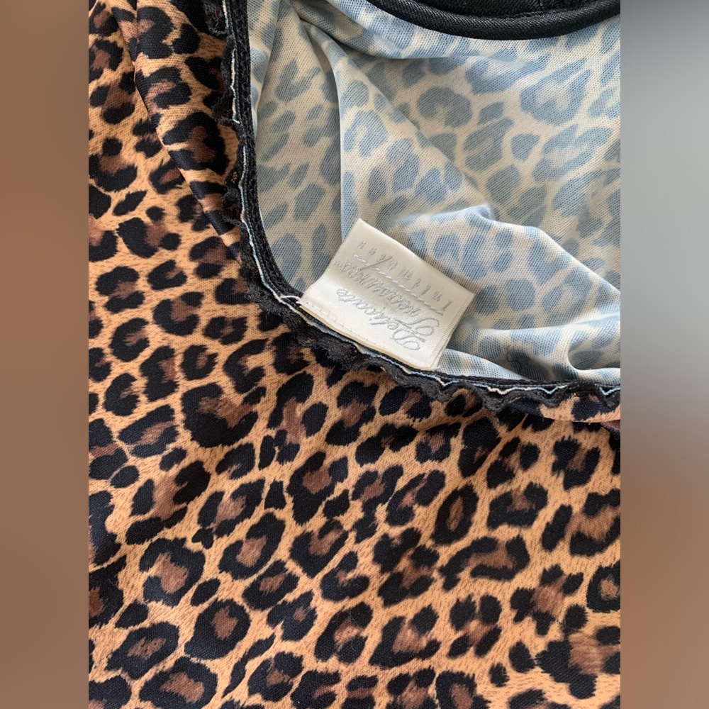 Victoria's Secret Leopard Print Chemise with Black Lace Trim - Picture 8 of 9
